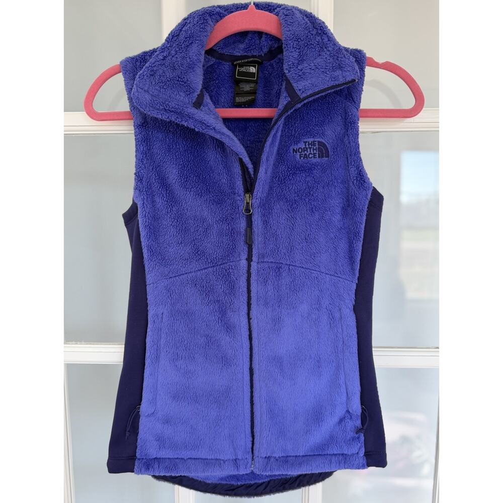 The North Face Vest Women's Size XS Fuzzy‎ Fleece Full Zip Purple